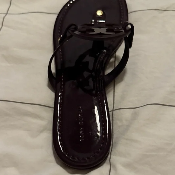 Tory Burch Miller Sandals Dark‎ Purple Size 8.5 - Picture 5 of 7
